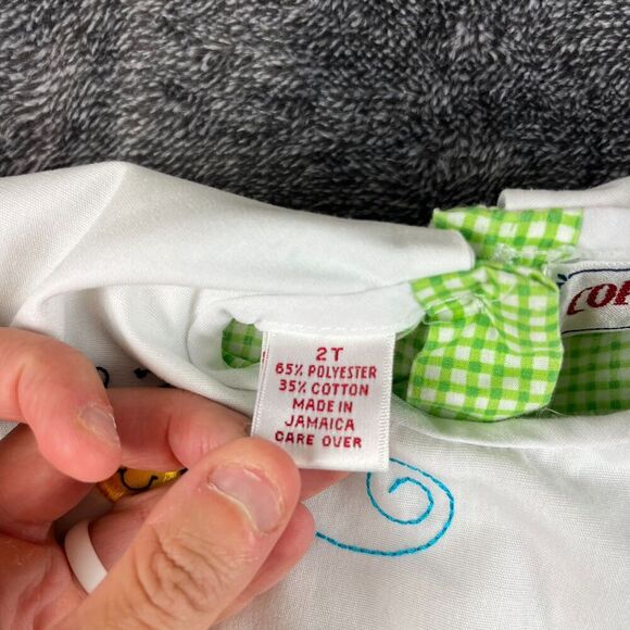 Vtg Copper Key Toddler 2T Collared Two-Piece Set Gingham Bee Embroidered Dress - Picture 5 of 11